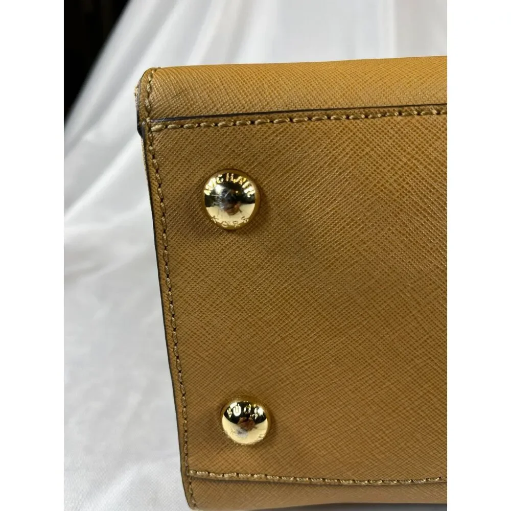 Michael Kors Hamilton Saffiano Leather Medium Satchel Handbag W/ Shoulder Strap